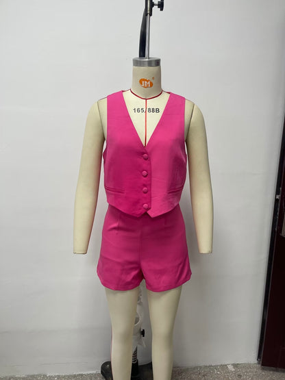 Summer Clothing Slim Fit Short Vest Pants Sets