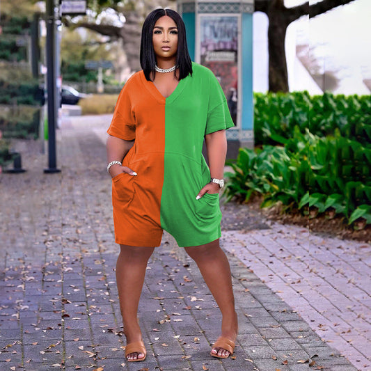 Summer Loose Contrast Color Romper