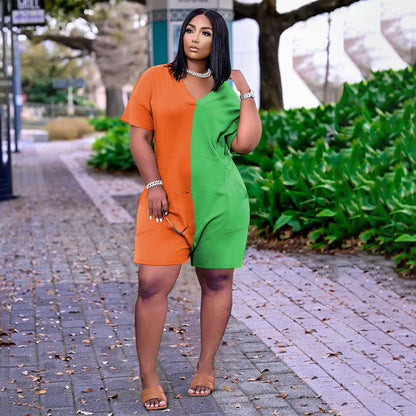 Summer Loose Contrast Color Romper