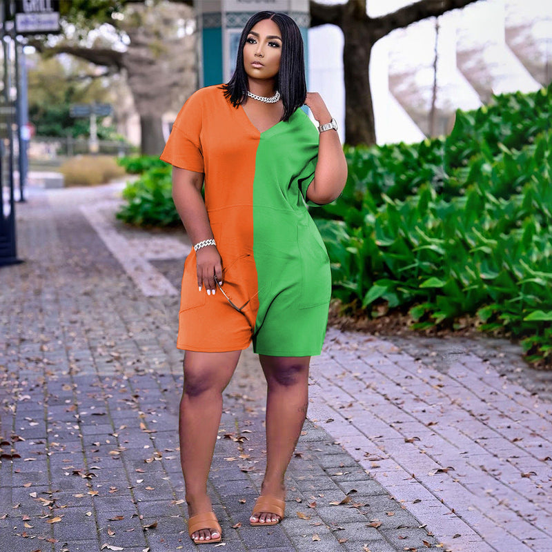 Summer Loose Contrast Color Romper