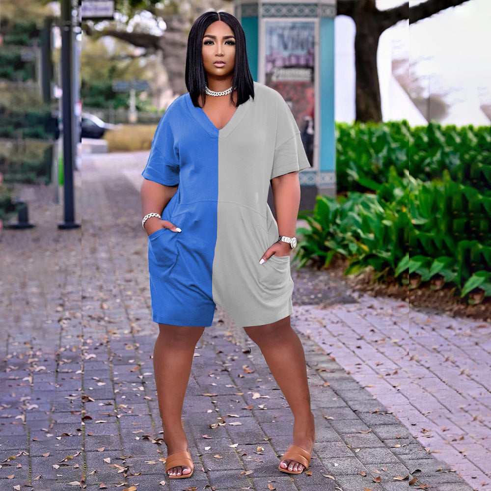 Summer Loose Contrast Color Romper