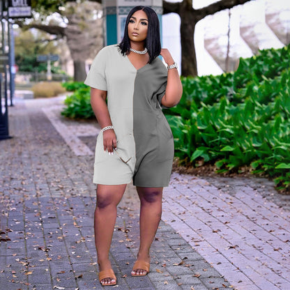 Summer Loose Contrast Color Romper