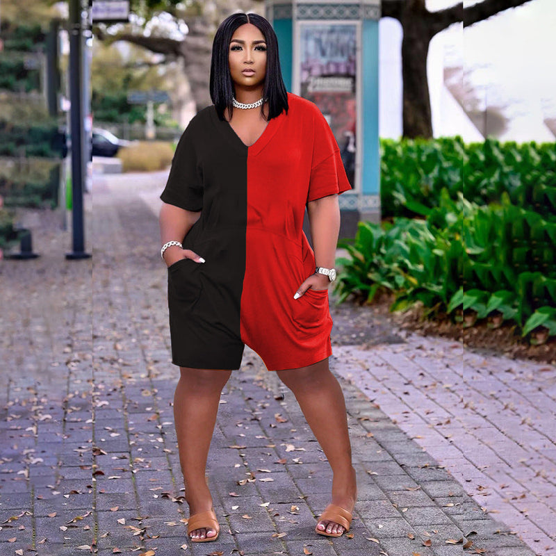 Summer Loose Contrast Color Romper