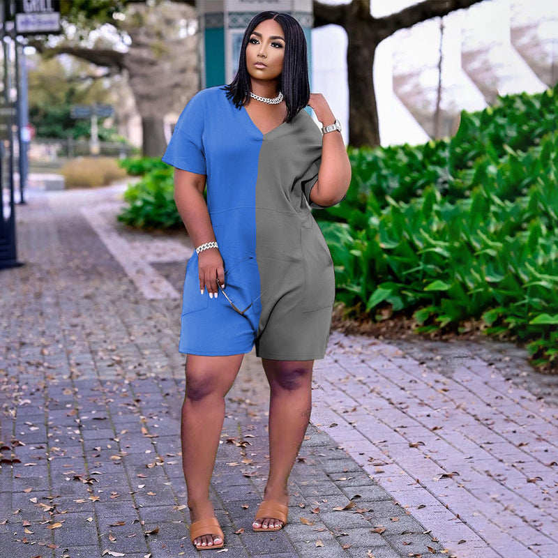 Summer Loose Contrast Color Romper