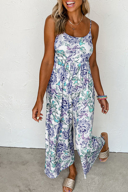 Summer High Waist Wide Leg Jumpsuit Strap Backless Jumpsuit
