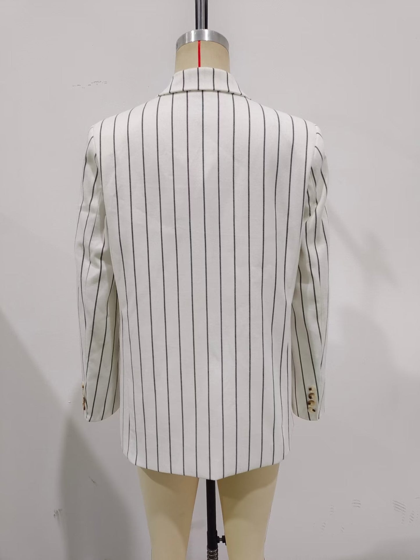 Spring High Waist Ptripe Work Pant Double Breasted Blazer