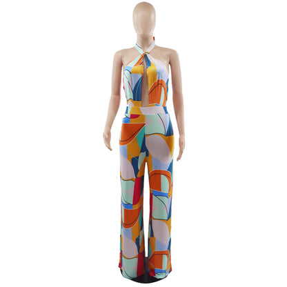 Loose Wide Leg Backless All-match High Waist Jumpsuit