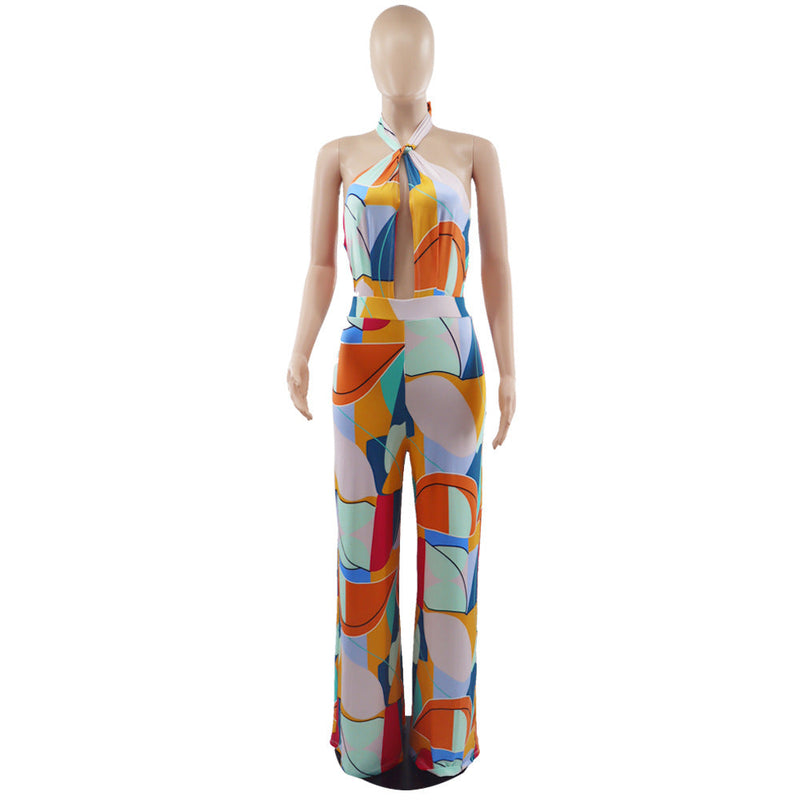 Loose Wide Leg Backless All-match High Waist Jumpsuit