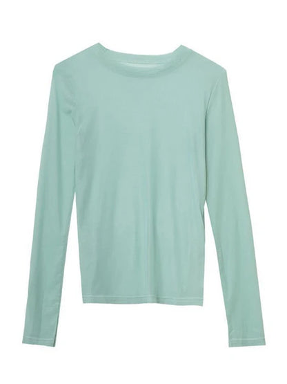 T Shirt See Through Transparent Mesh Tops Long Sleeve T-shirt Pink Green Top Basic Tops for