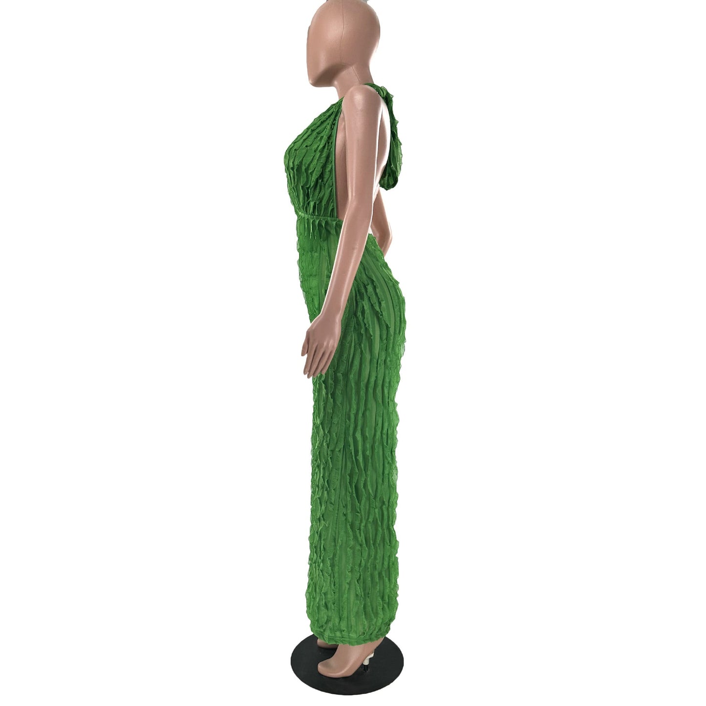 Clothing Spring Summer Wave Pattern Bandeau High Waist Jumpsuit
