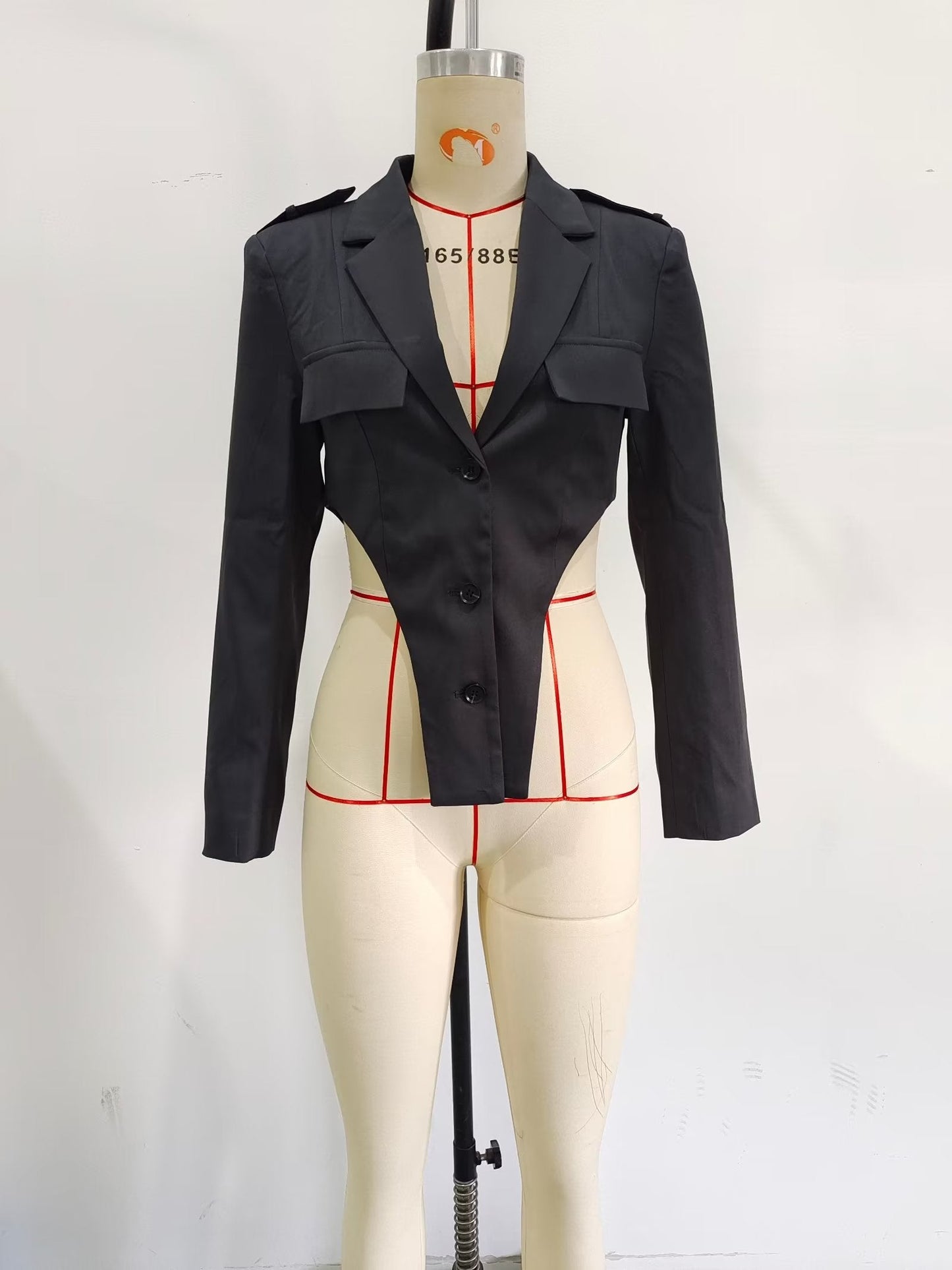 Cutout Out Sets Top High Waist Pleated Design Work Pant Sets