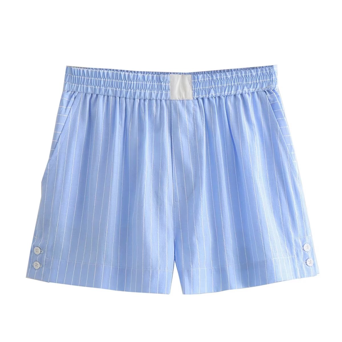 Clothing French Striped Poplin Short Shirt Contrast Color Shorts