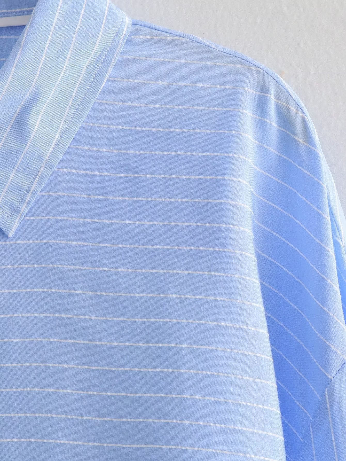 Clothing French Striped Poplin Short Shirt Contrast Color Shorts