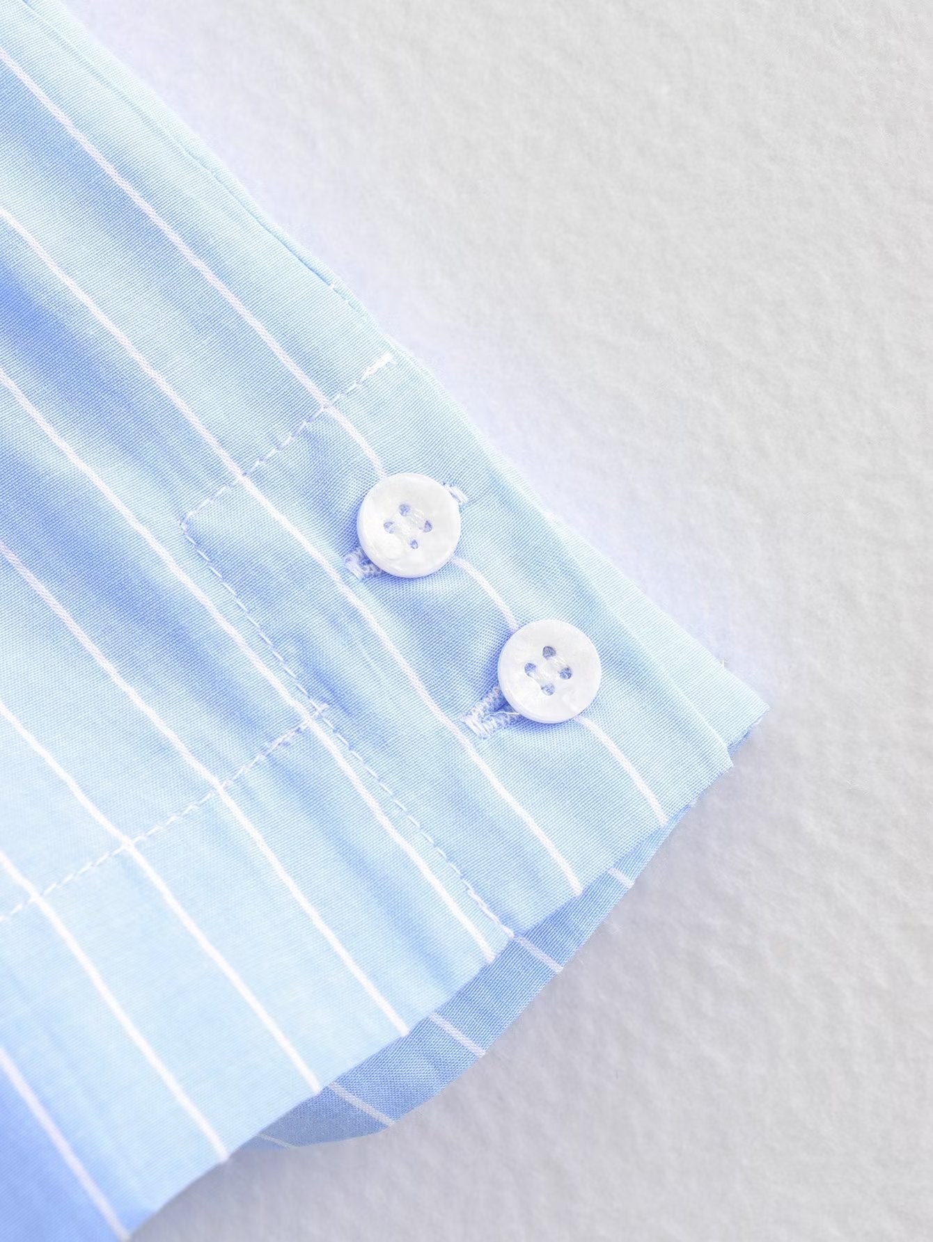 Clothing French Striped Poplin Short Shirt Contrast Color Shorts