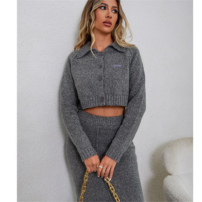 Knitted Suit Dress Autumn Slim Fit High Grade Gentle Graceful Fashionable Two Piece Sweater