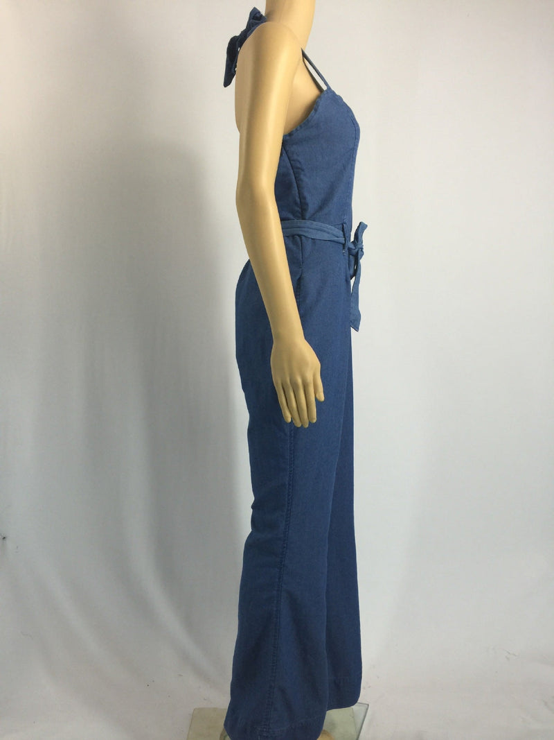 Jeans Slim Fit Jumpsuit Containing Belt