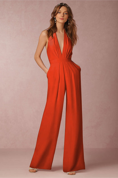 Spring Jumpsuit Sleeveless Halter Jumpsuit