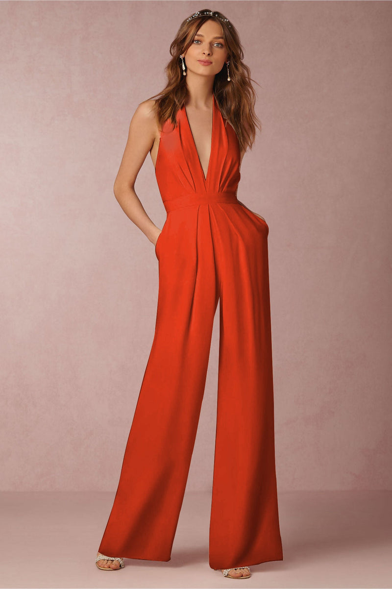 Spring Jumpsuit Sleeveless Halter Jumpsuit
