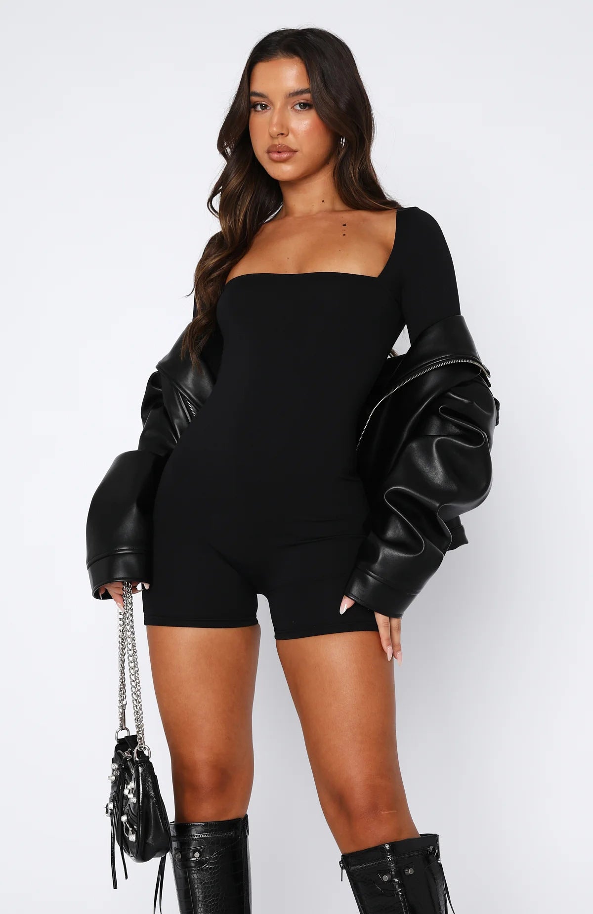 Clothing Pure Black Dress Jumpsuit Thick