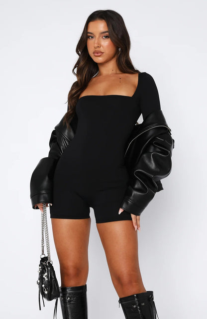 Clothing Pure Black Dress Jumpsuit Thick