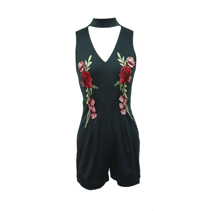 Clothing Popular V Neck Applique Color Halter Romper