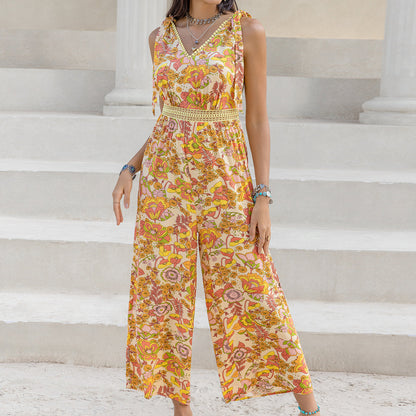 Waist Slimming a Line Sling Jumpsuit