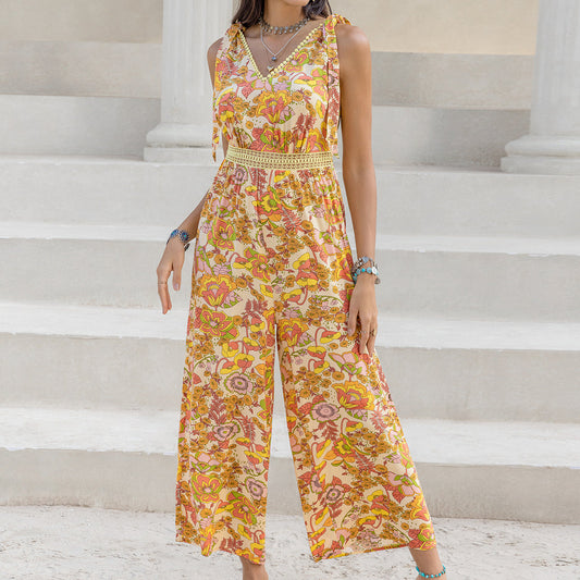 Waist Slimming a Line Sling Jumpsuit