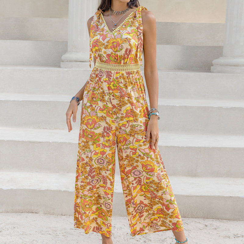 Waist Slimming a Line Sling Jumpsuit