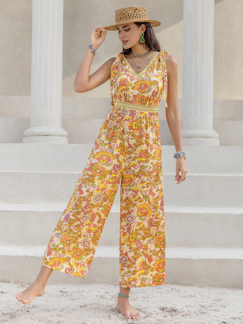 Waist Slimming a Line Sling Jumpsuit