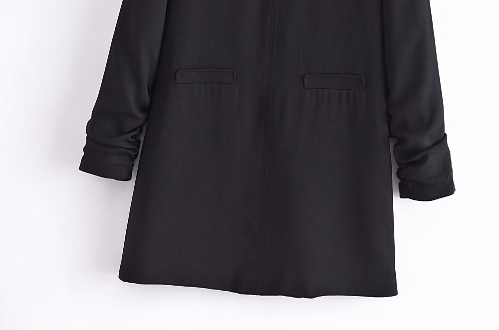 Spring Belt Padded Shoulder V Neck Long Sleeve Mini Dress