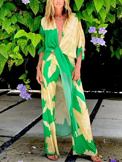 Print Beach Kaftan and Pants