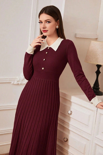 Knit A-line Sweater Dress