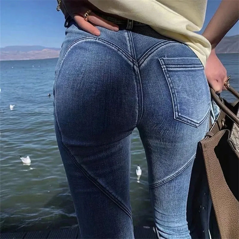 High High Waisted Jeans for Silm Fit Cotton Jean Street Temperament Denim Pant Female