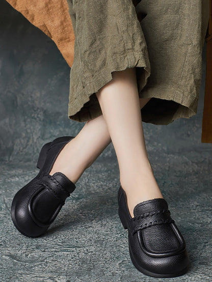 Genuine Leather Low Heel Shoes Ba1055
