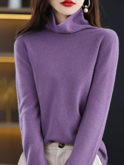 Autumn Turtleneck 100%wool Knit Sweater Ak1018