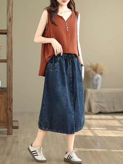 Summer Denim Skirt Kl1036