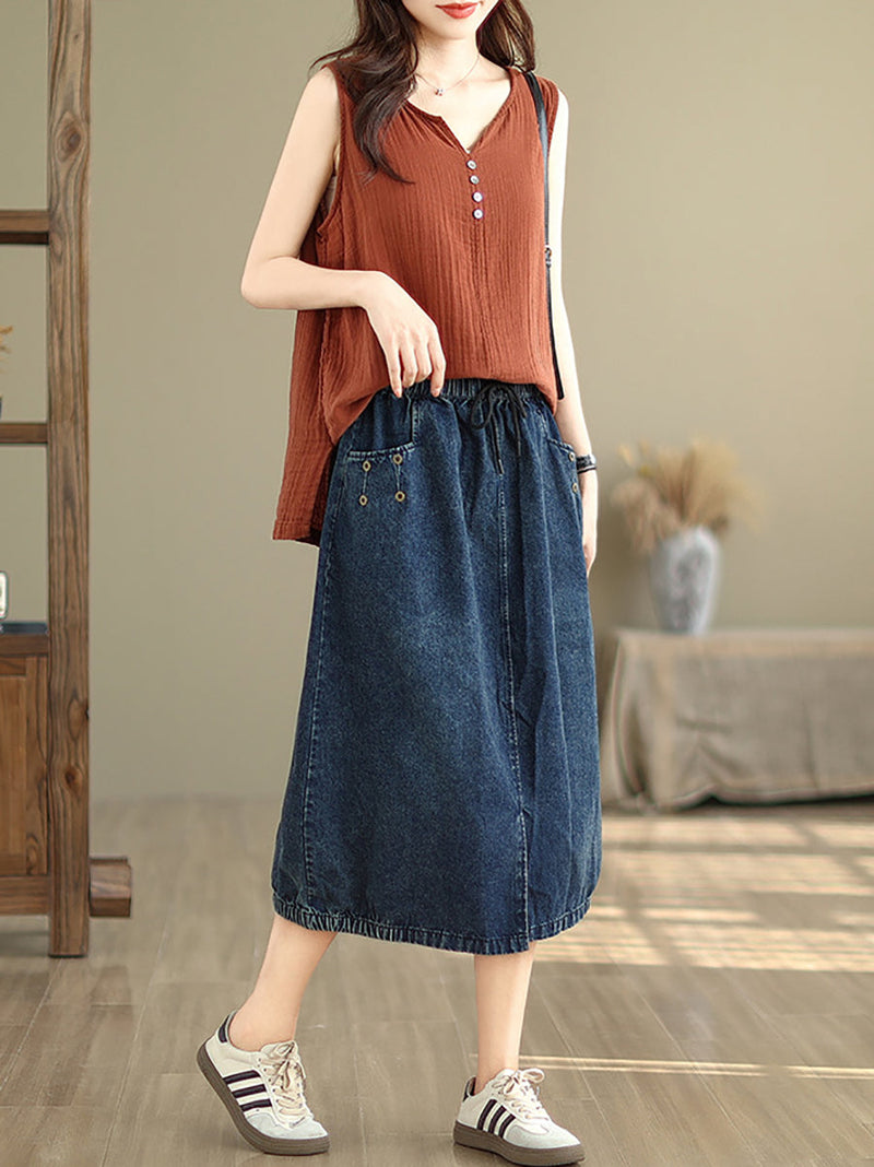 Summer Denim Skirt Kl1036