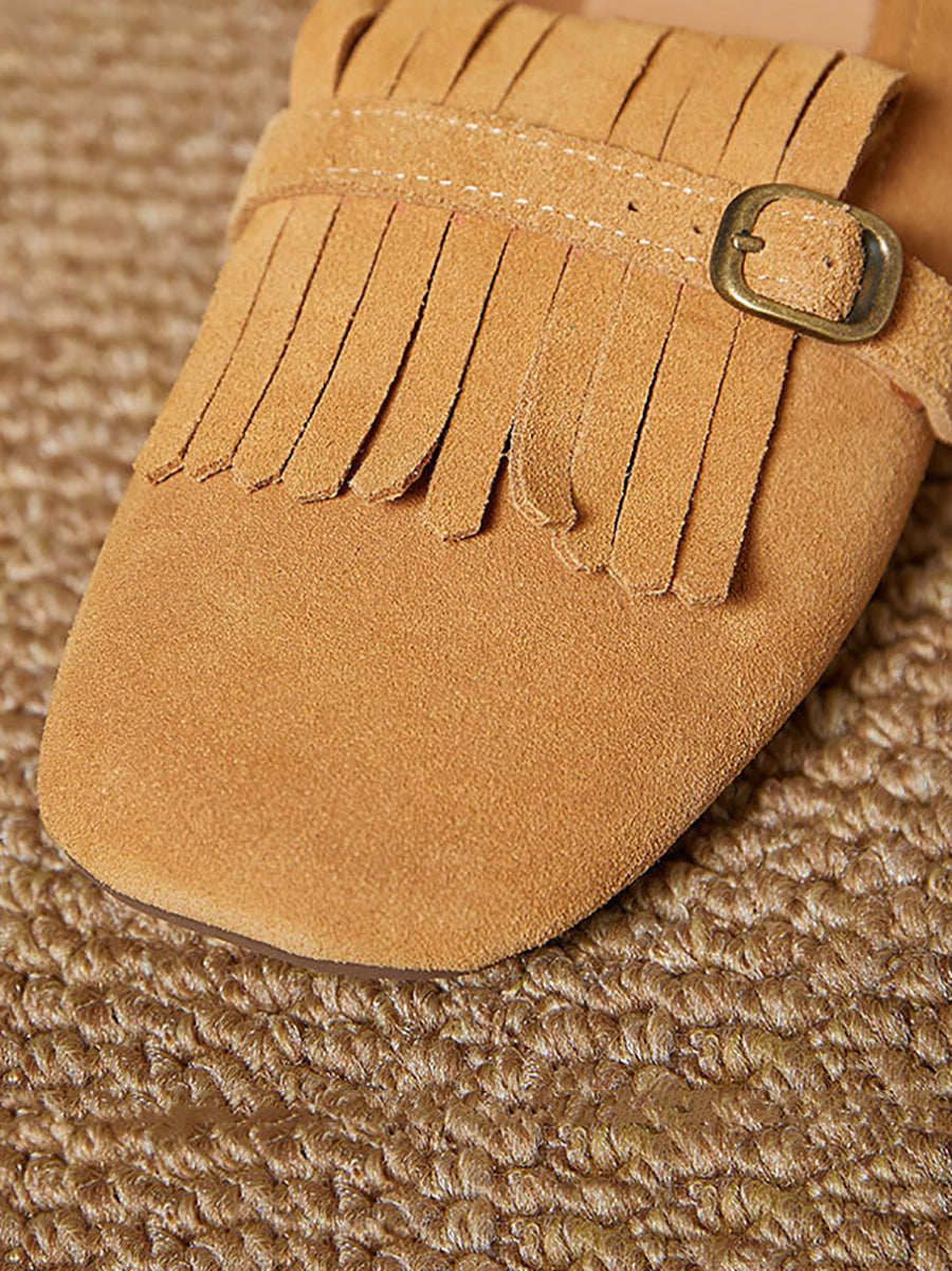 Summer Suede Leather Tassel Shoes Io1028