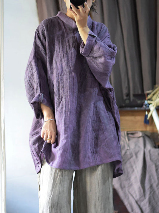 Linen Loose Long Blouse Kl1033