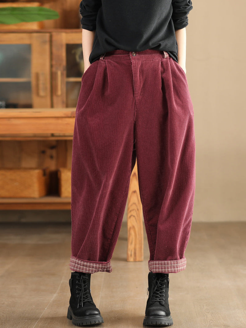 Autumn Corduroy Harem Pants Qu026