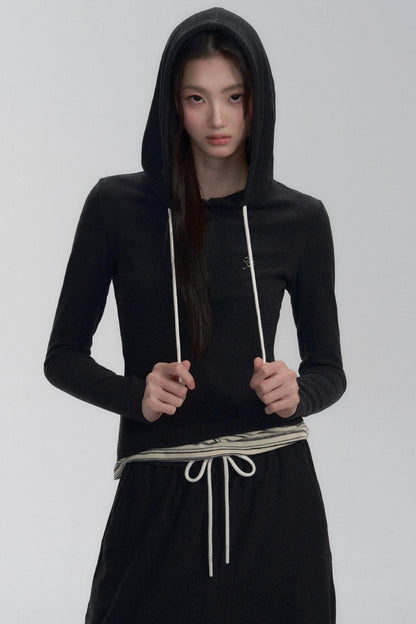Hooded Long Sleeve Top and Pants Set-up