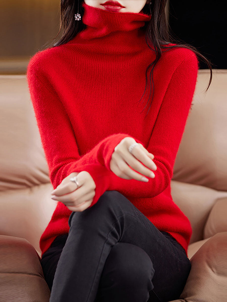 Autumn Turtleneck Wool Knit Sweater Ba1011
