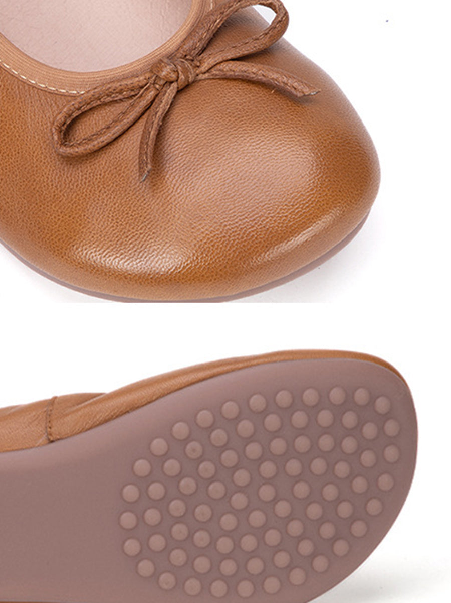 Summer Leather Bowknot Shoes Fg1002