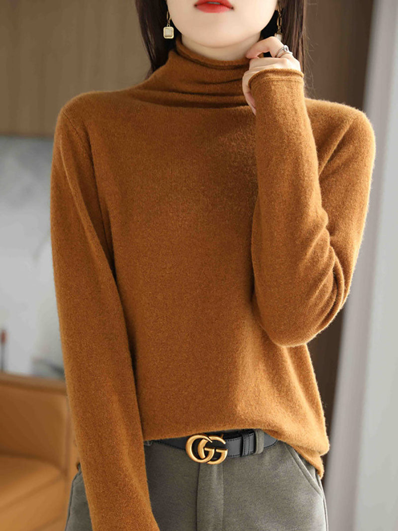 Autumn Turtleneck 100%wool Sweater Ba1009