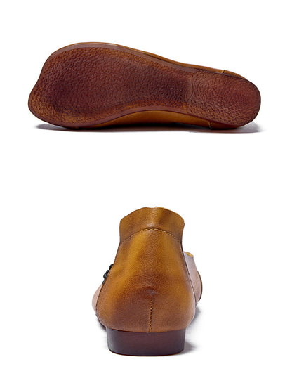 Summer Leather Flower Spliced Flat Shoes Sc1012
