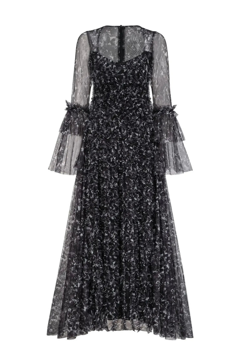 Becky Black Mesh Maxi Dress