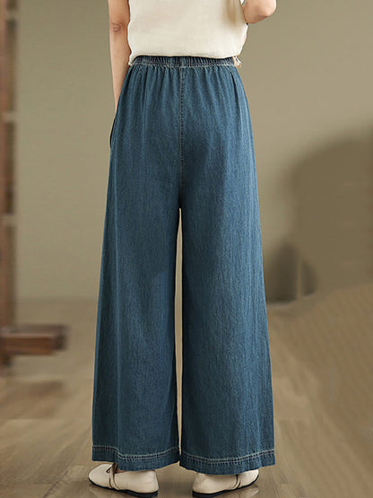 Artsy Summer Loose Denim Wide-leg Pants As1031