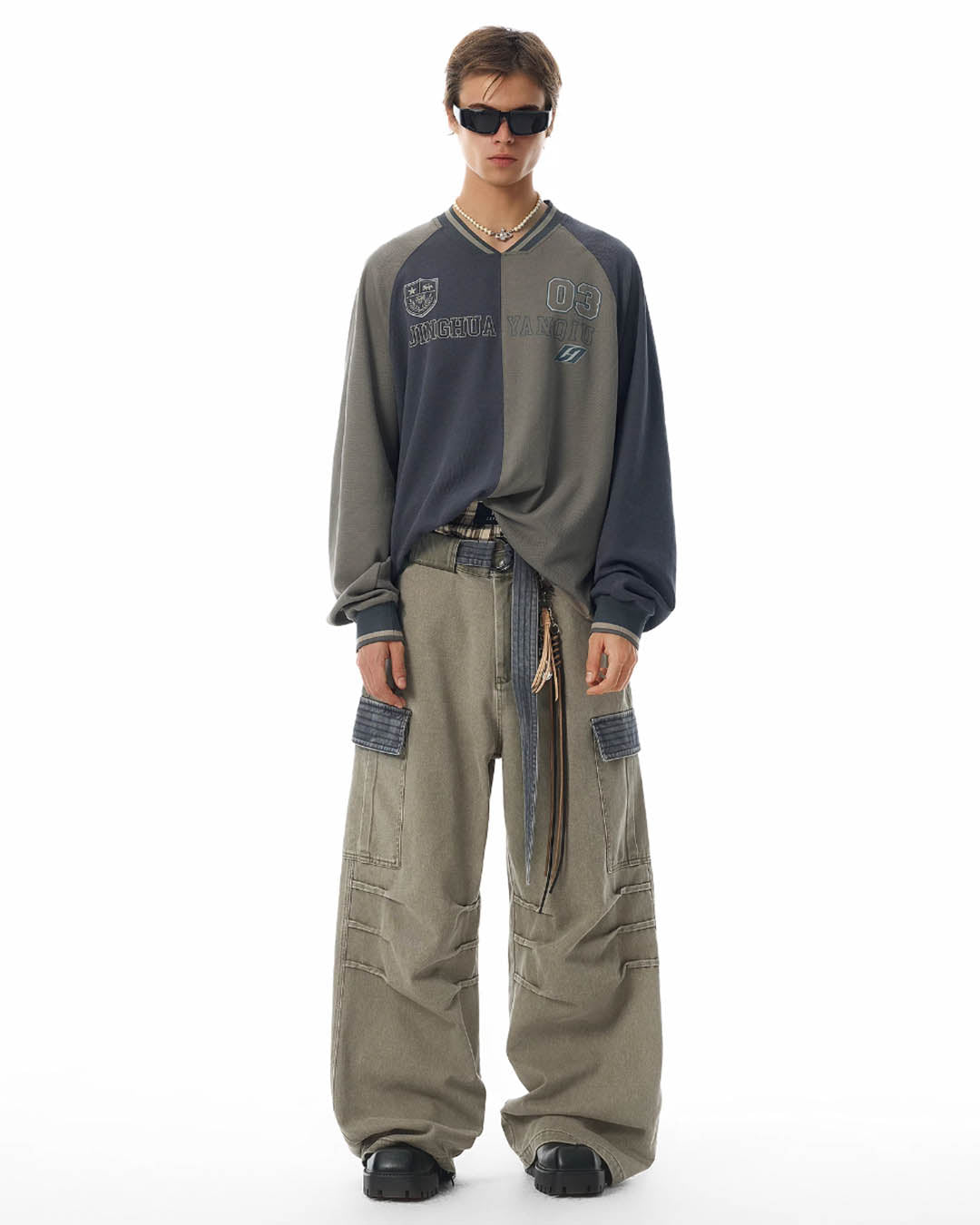 Contrast Pocket Cargo Combat Pants