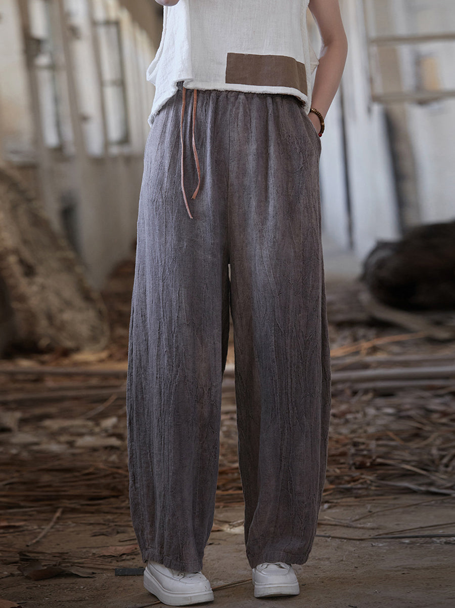 Summer Worn Straight Linen Pants Io1010