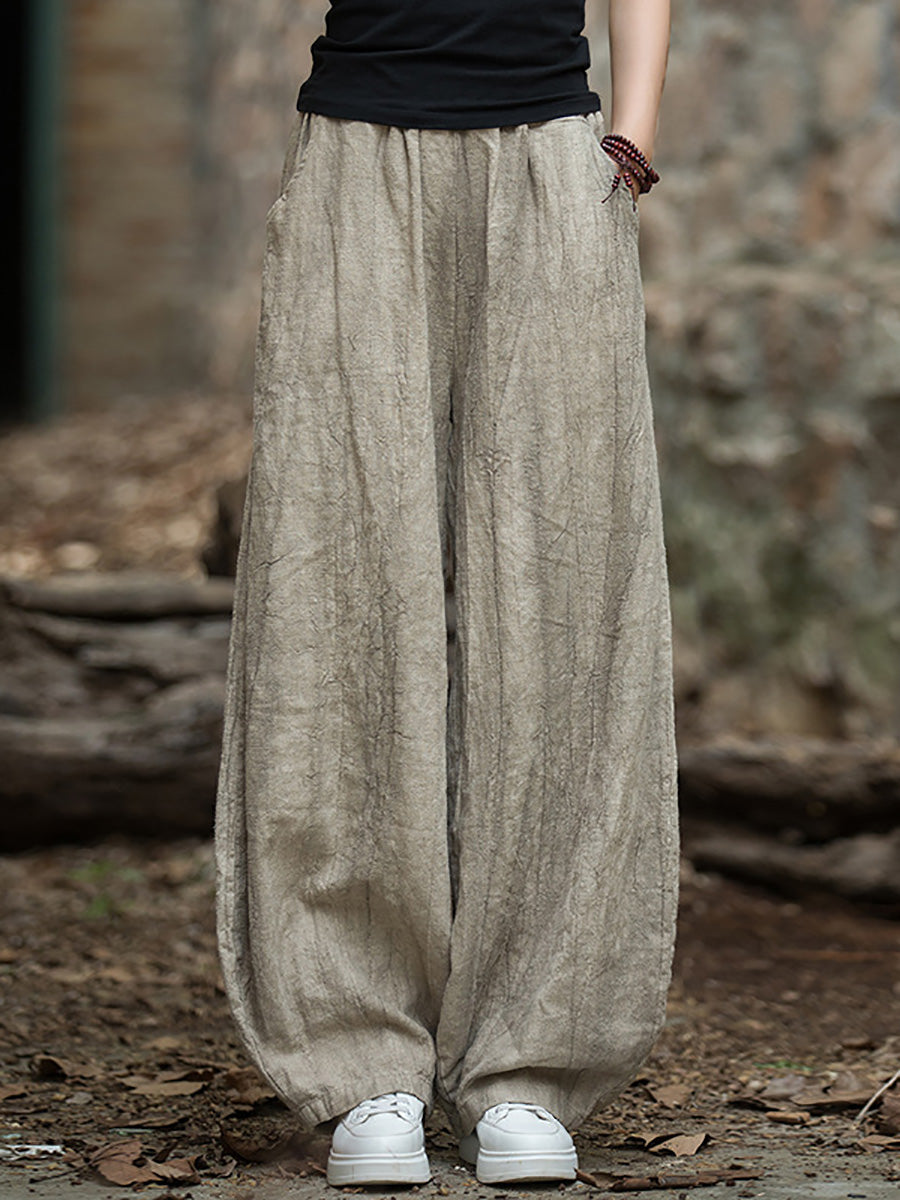 Autumn Tie-dye Ramie Harem Pants At1085
